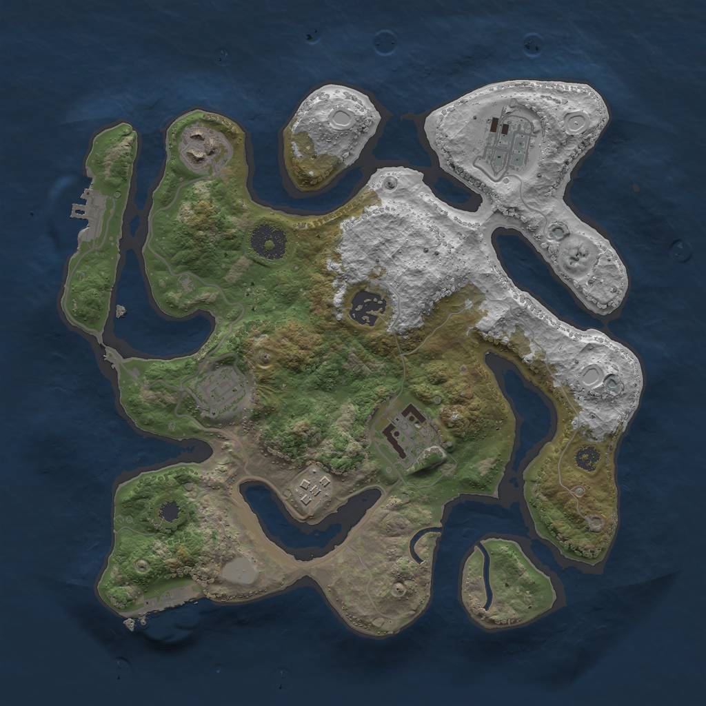 Rust Map: Procedural Map, Size: 3000, Seed: 333, 13 Monuments