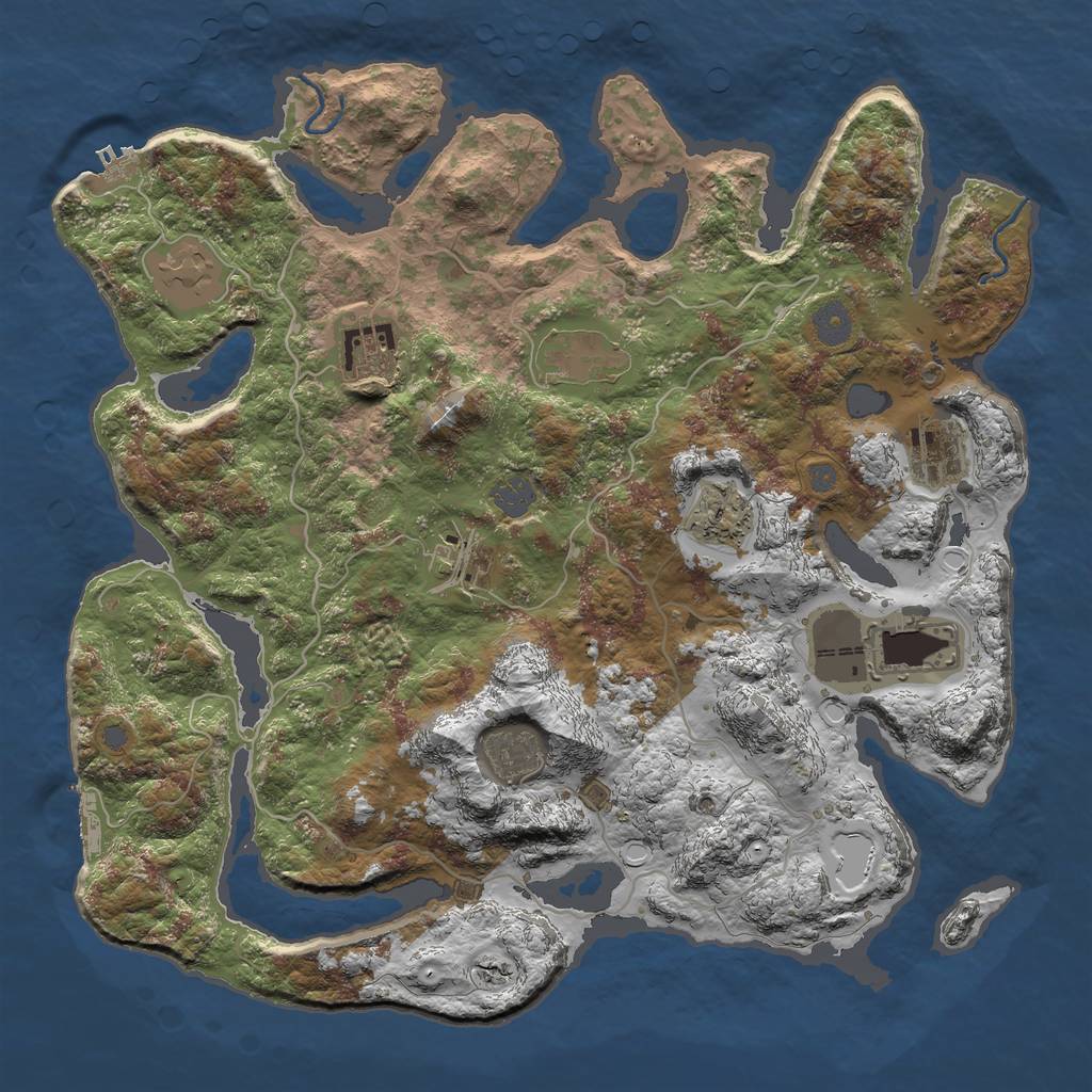 Rust Map: Procedural Map, Size: 4000, Seed: 20, 15 Monuments