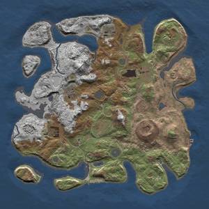 Thumbnail Rust Map: Procedural Map, Size: 3700, Seed: 622, 15 Monuments