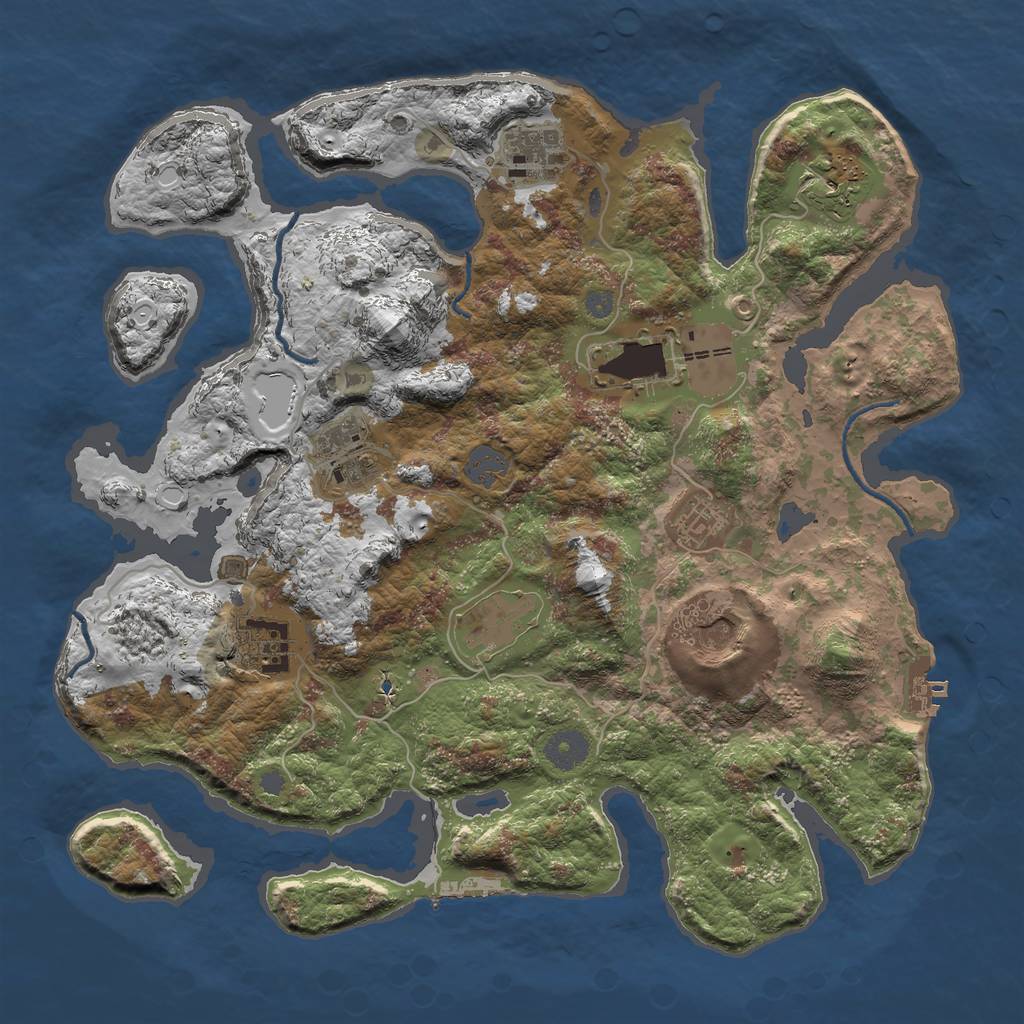 Rust Map: Procedural Map, Size: 3700, Seed: 622, 15 Monuments