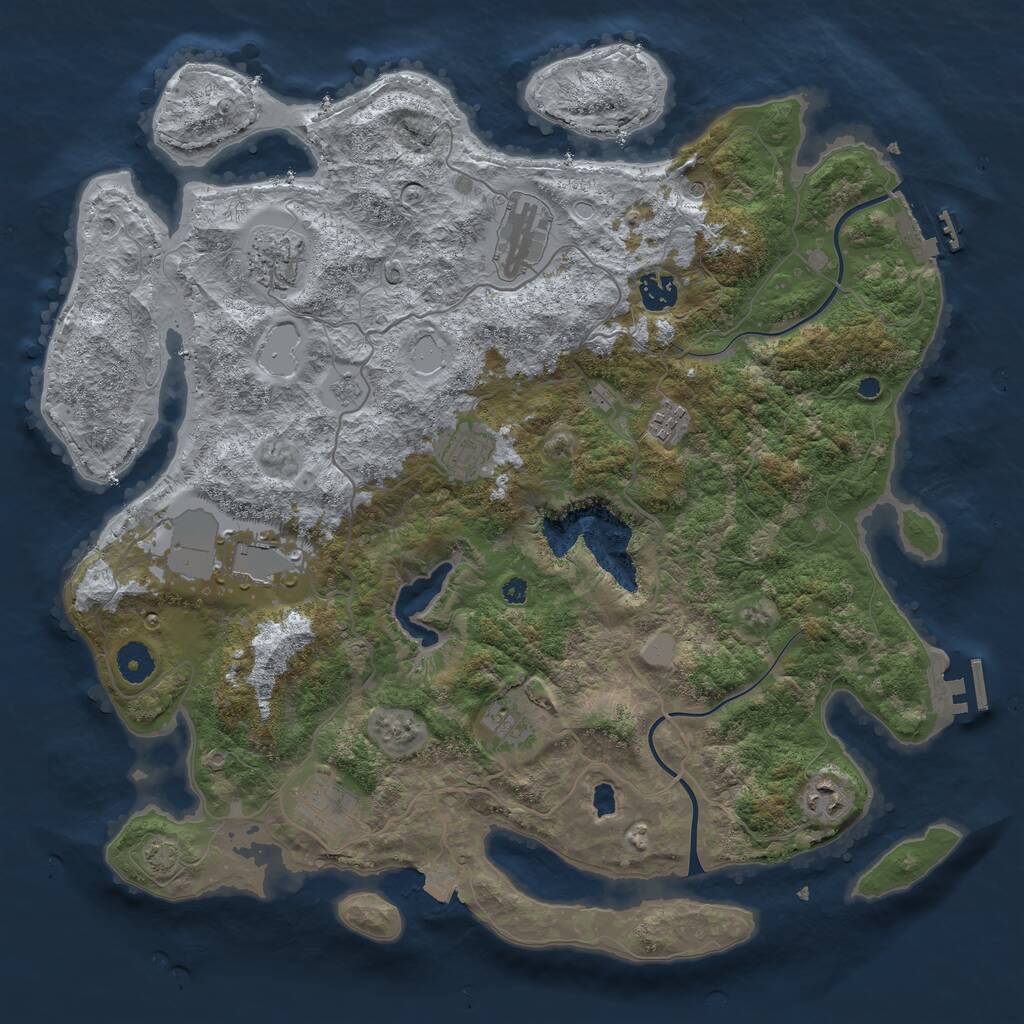 Rust Map: Procedural Map, Size: 4000, Seed: 4788, 15 Monuments