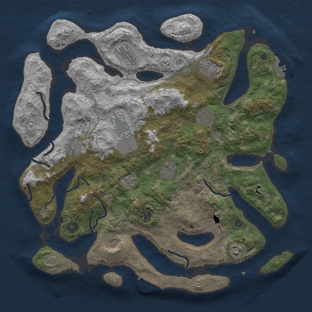 Rust Map: Procedural Map, Size: 4000, Seed: 4788, 18 Monuments