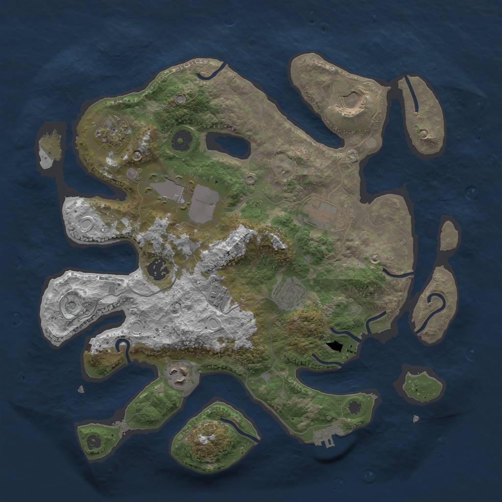 Rust Map: Procedural Map, Size: 3560, Seed: 21252, 18 Monuments