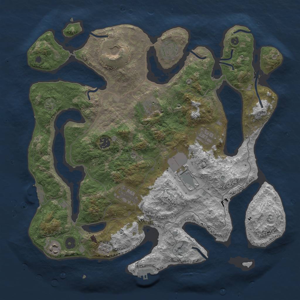 Rust Map: Procedural Map, Size: 4000, Seed: 111, 14 Monuments