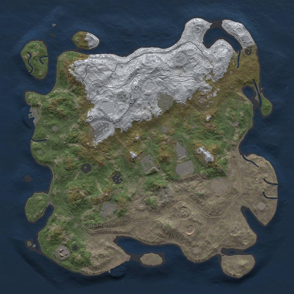 Rust Map: Procedural Map, Size: 4300, Seed: 5, 20 Monuments