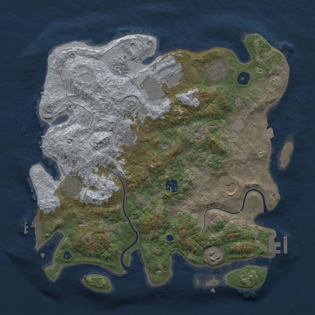 Rust Map: Procedural Map, Size: 3700, Seed: 85, 14 Monuments