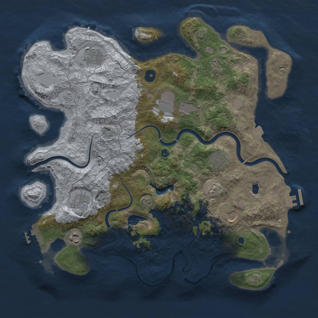 Rust Map: Procedural Map, Size: 4000, Seed: 151323547, 14 Monuments
