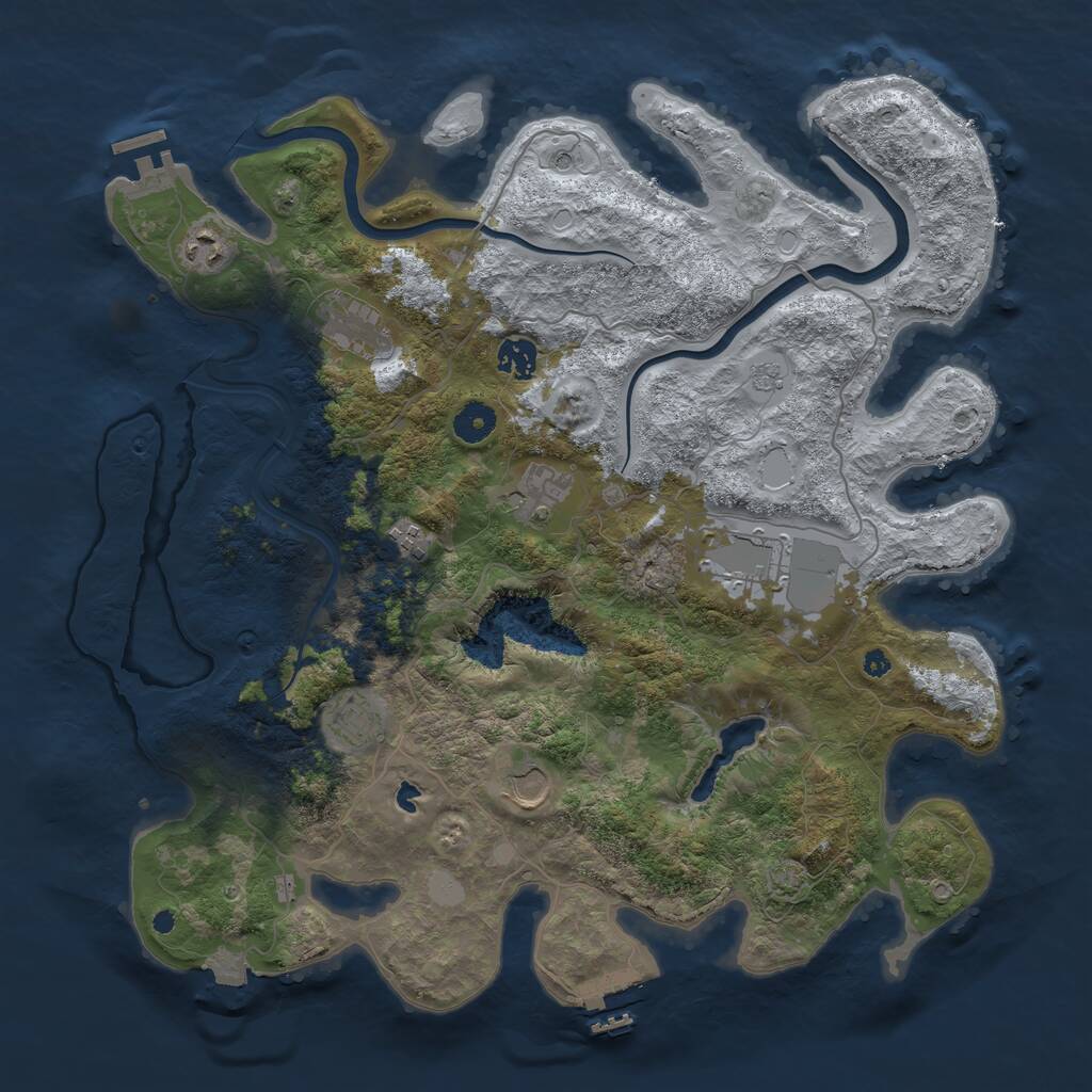 Rust Map: Procedural Map, Size: 4000, Seed: 333, 14 Monuments