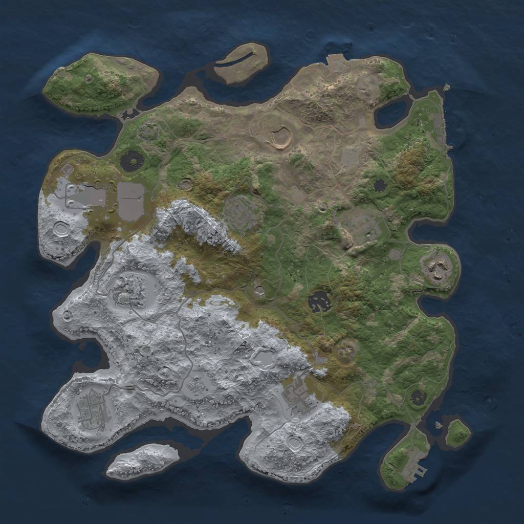 Rust Map: Procedural Map, Size: 3500, Seed: 60, 17 Monuments