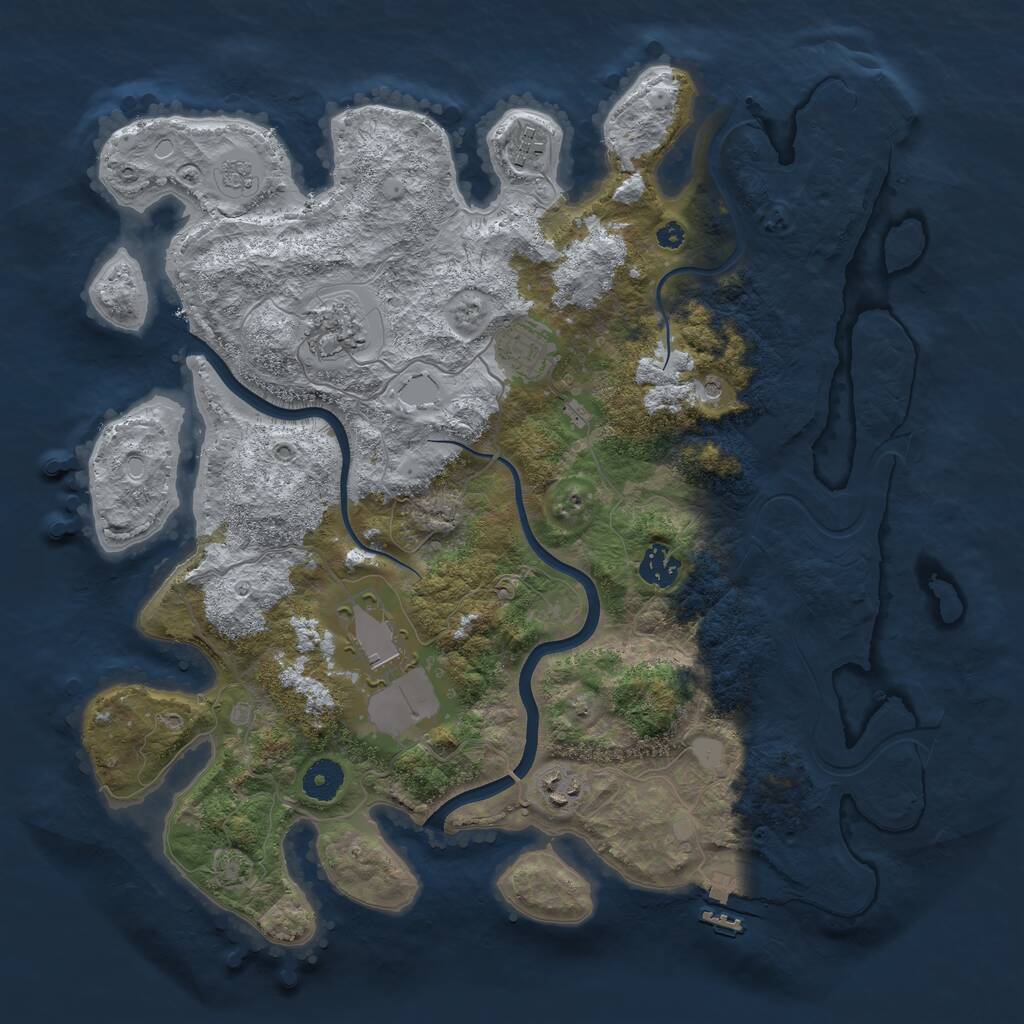 Rust Map: Procedural Map, Size: 3800, Seed: 1912, 12 Monuments