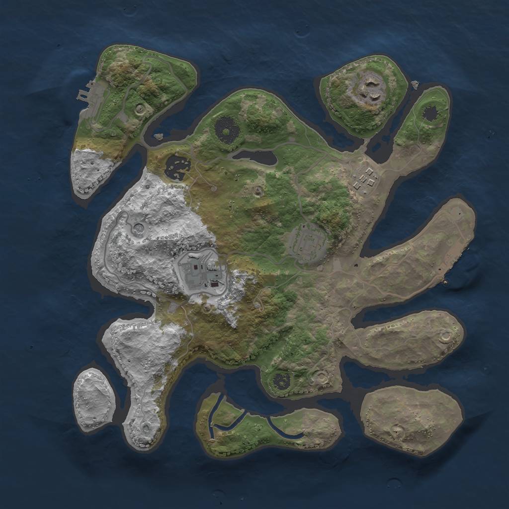 Rust Map: Procedural Map, Size: 3000, Seed: 1910021122, 10 Monuments