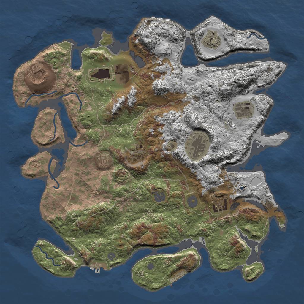 Rust Map: Procedural Map, Size: 4000, Seed: 2103, 15 Monuments