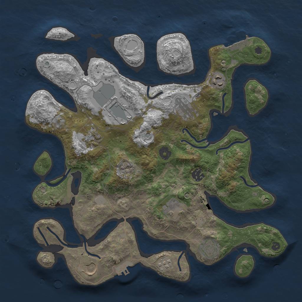 Rust Map: Procedural Map, Size: 3600, Seed: 12652197, 17 Monuments