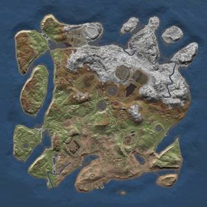 Thumbnail Rust Map: Procedural Map, Size: 3500, Seed: 2147483641, 12 Monuments