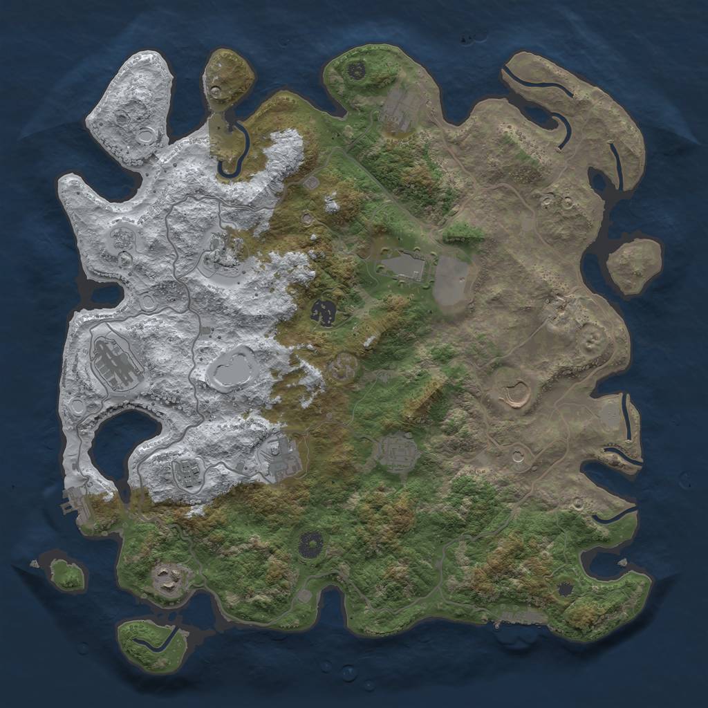 Rust Map: Procedural Map, Size: 4000, Seed: 9361622, 19 Monuments