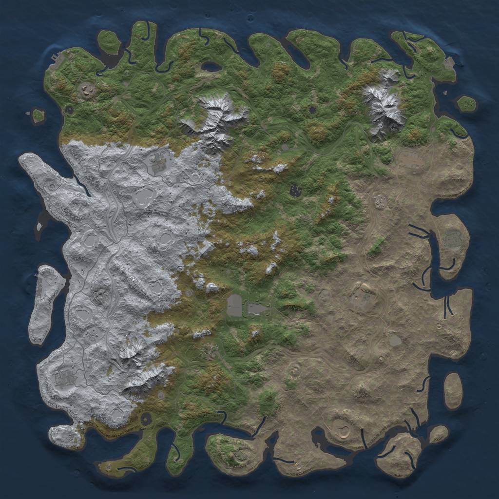 Rust Map: Procedural Map, Size: 6000, Seed: 18412529, 19 Monuments