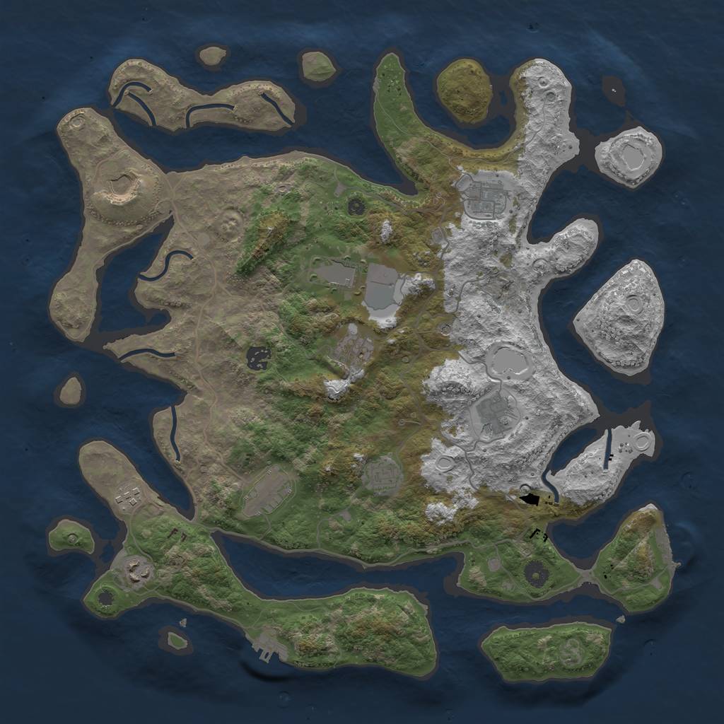 Rust Map: Procedural Map, Size: 4300, Seed: 93, 21 Monuments