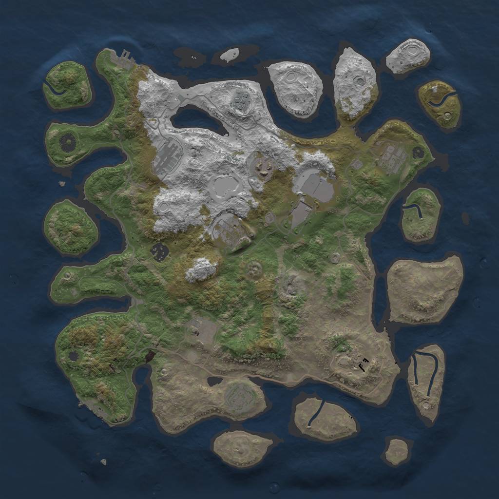 Rust Map: Procedural Map, Size: 4200, Seed: 62, 17 Monuments