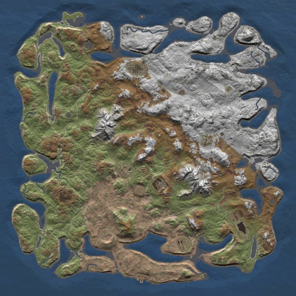 Rust Map: Procedural Map, Size: 5800, Seed: 231, 15 Monuments