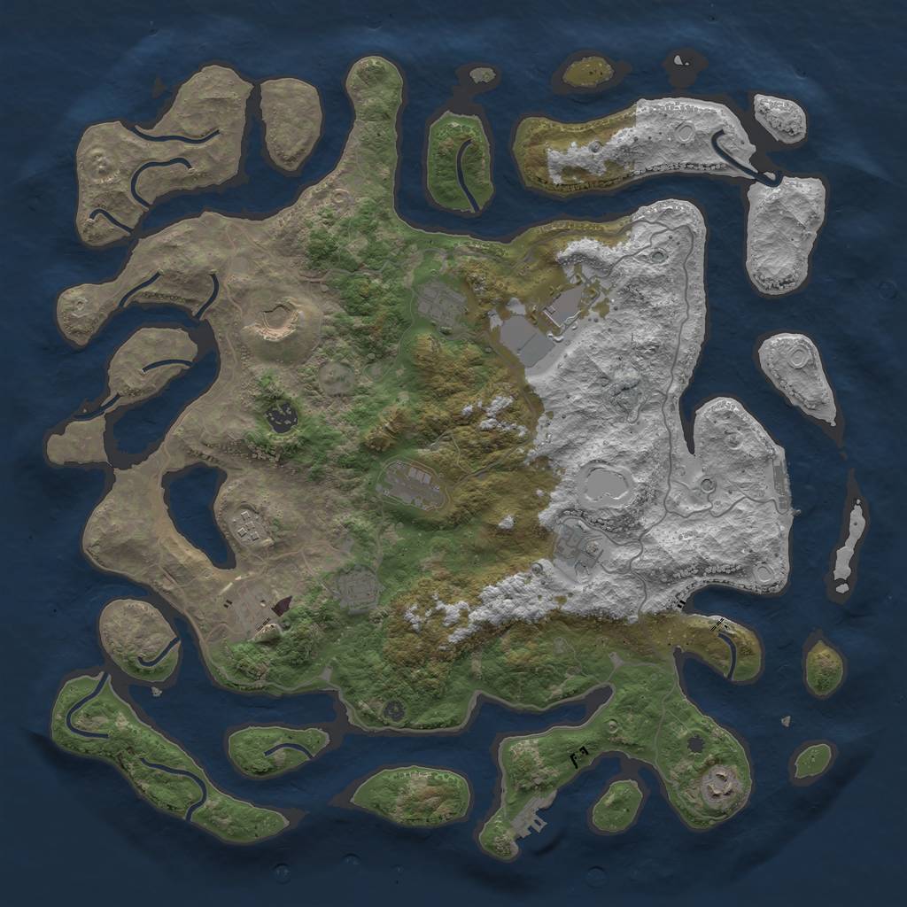 Rust Map: Procedural Map, Size: 4500, Seed: 220090, 21 Monuments