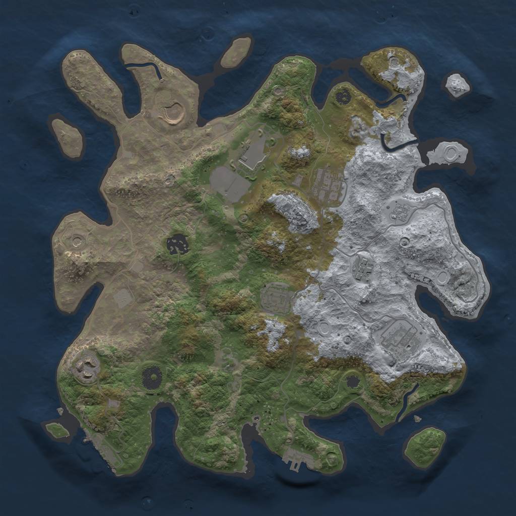 Rust Map: Procedural Map, Size: 3500, Seed: 69698134, 15 Monuments