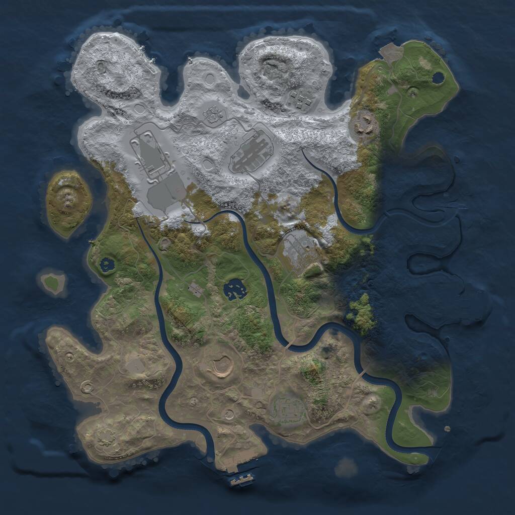 Rust Map: Procedural Map, Size: 3500, Seed: 293, 14 Monuments