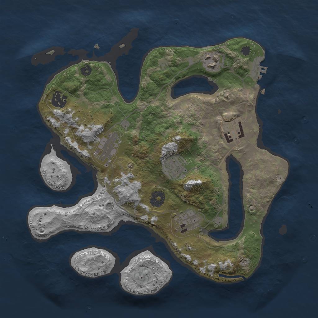 Rust Map: Procedural Map, Size: 3000, Seed: 2345596, 9 Monuments