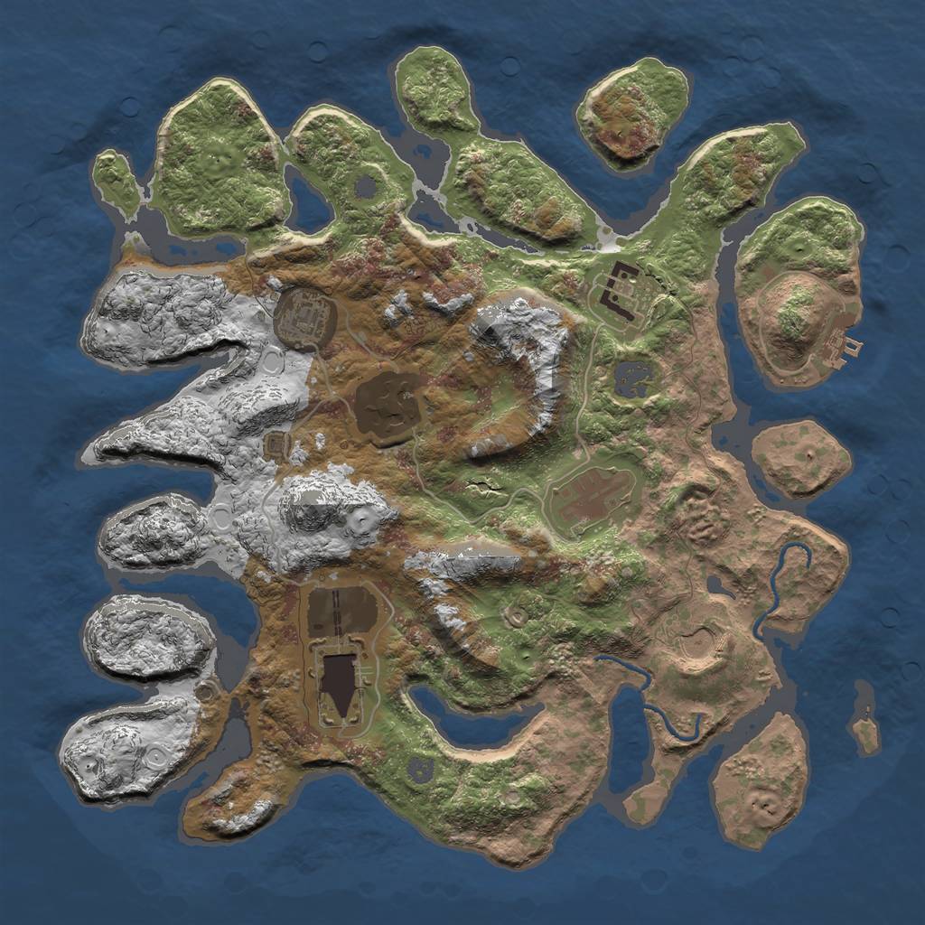 Rust Map: Procedural Map, Size: 3500, Seed: 442452, 12 Monuments