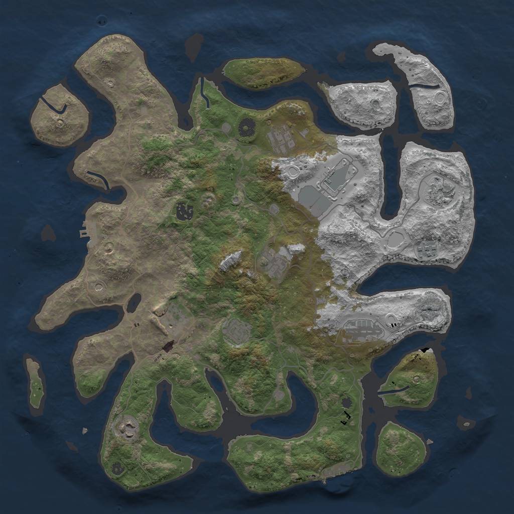 Rust Map: Procedural Map, Size: 4200, Seed: 68, 18 Monuments