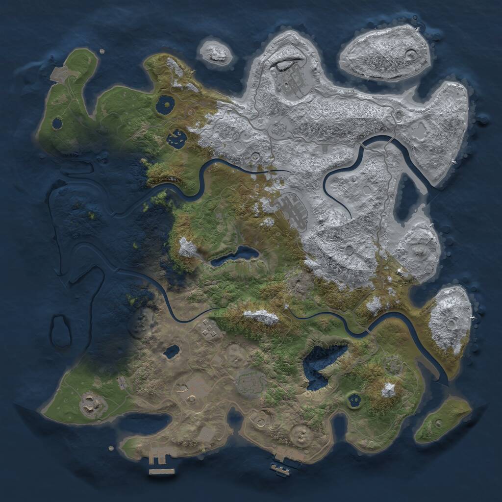 Rust Map: Procedural Map, Size: 4000, Seed: 51006, 13 Monuments