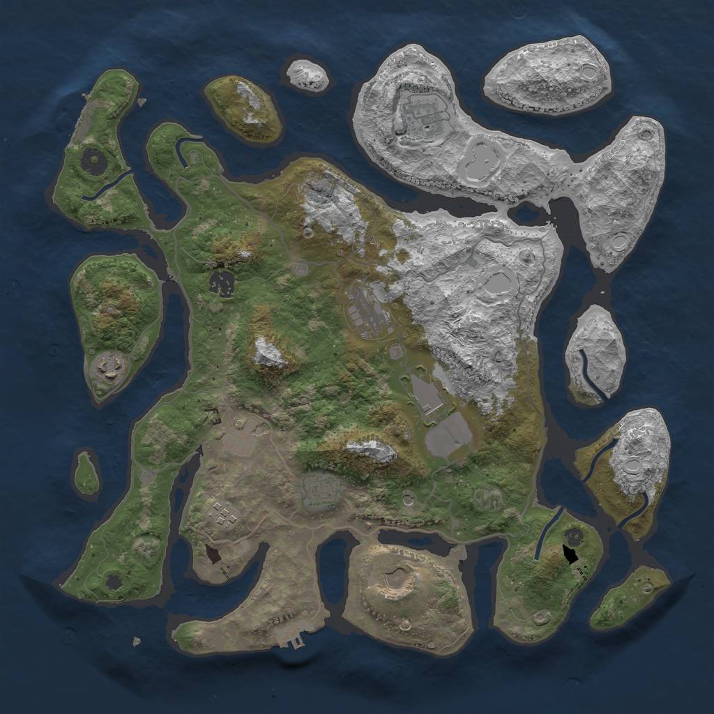 Rust Map: Procedural Map, Size: 4000, Seed: 51006, 20 Monuments