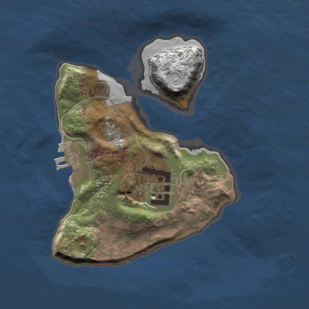 Rust Map: Procedural Map, Size: 1600, Seed: 1, 5 Monuments
