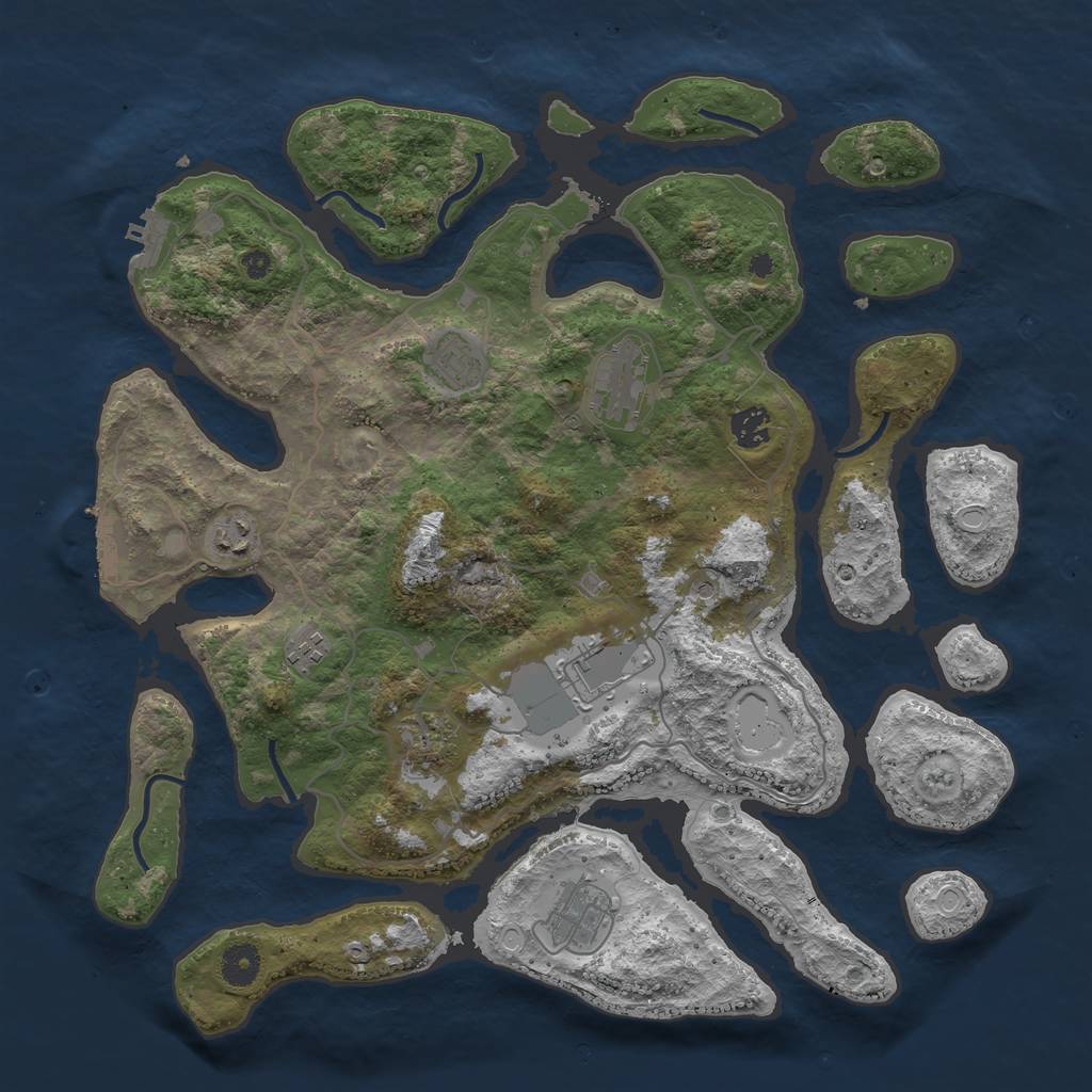 Rust Map: Procedural Map, Size: 4000, Seed: 902848, 19 Monuments