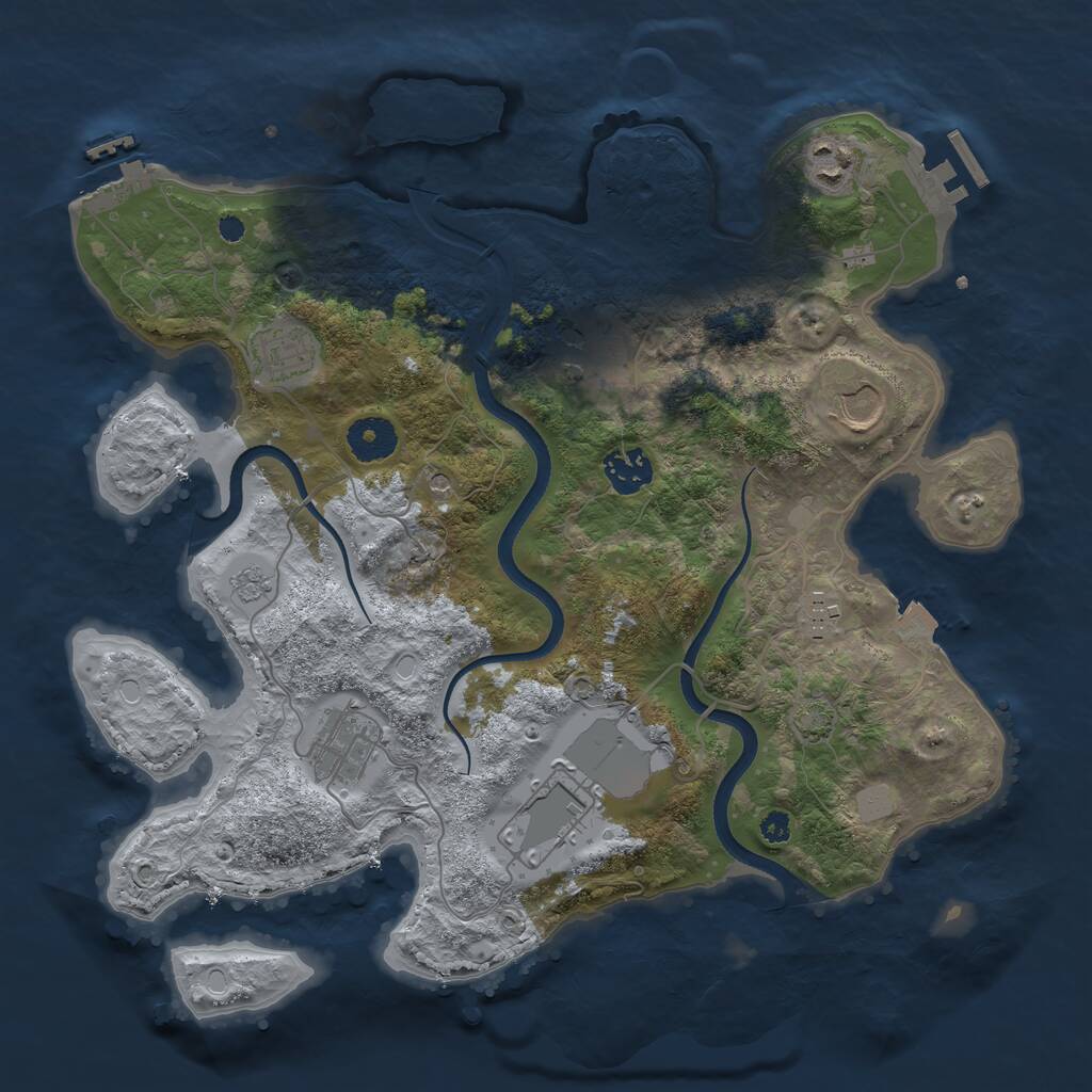 Rust Map: Procedural Map, Size: 3500, Seed: 6942069, 14 Monuments