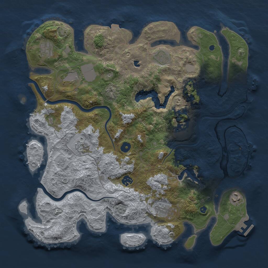 Rust Map: Procedural Map, Size: 4000, Seed: 169181321, 15 Monuments