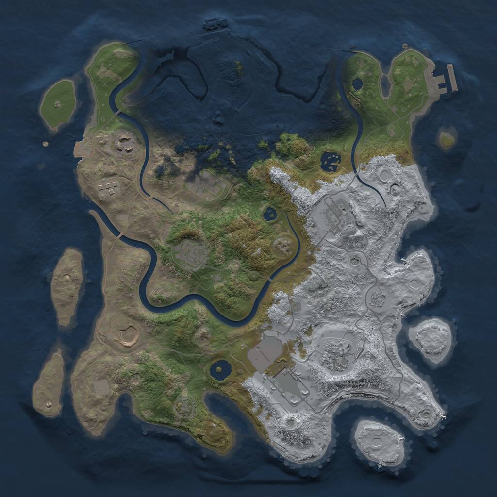 Rust Map: Procedural Map, Size: 3600, Seed: 352, 15 Monuments