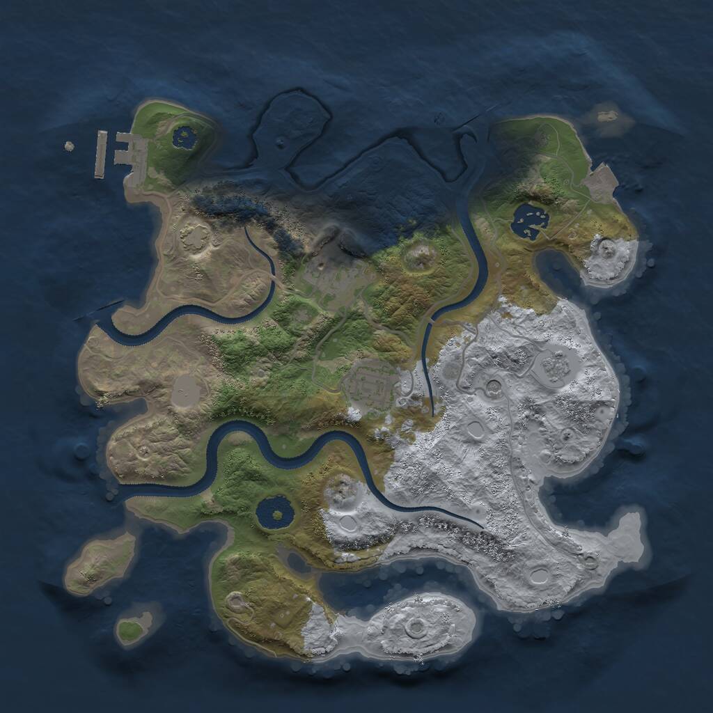 Rust Map: Procedural Map, Size: 3000, Seed: 211, 8 Monuments