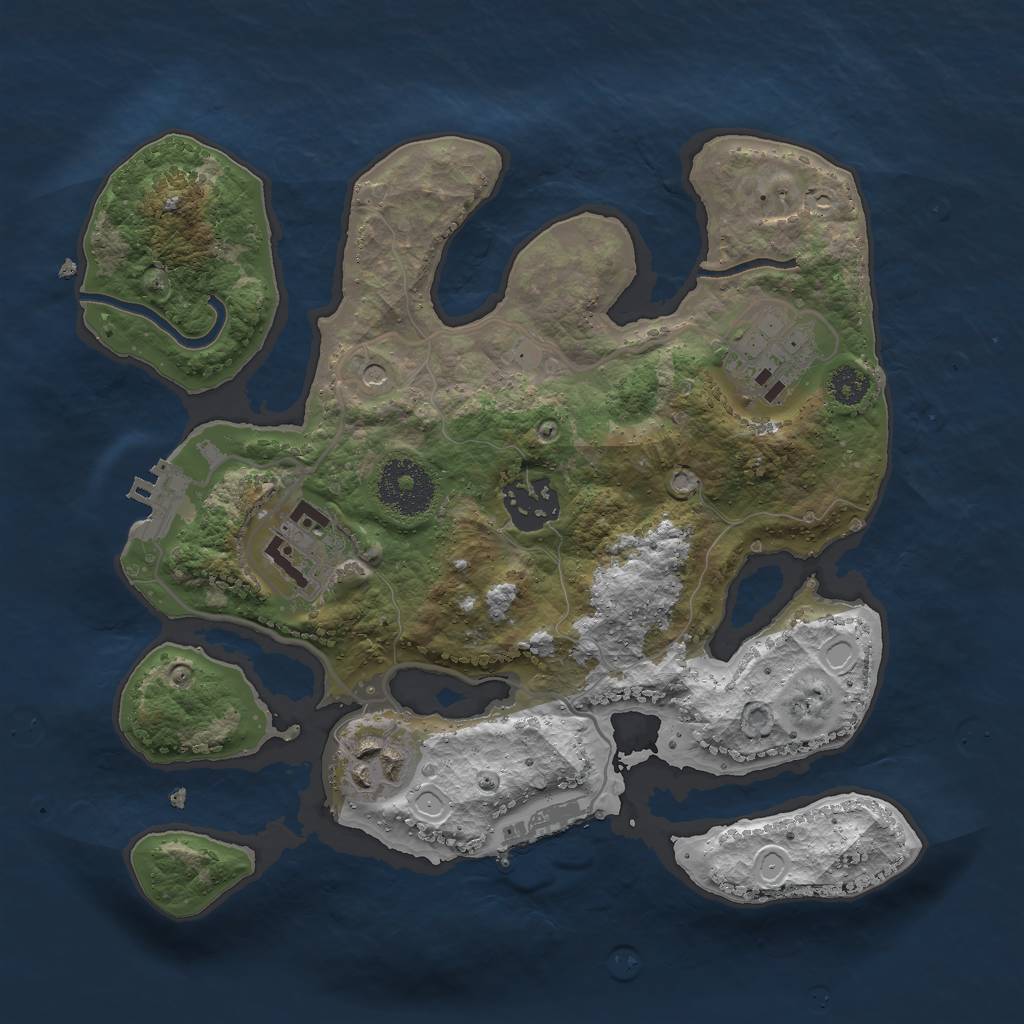 Rust Map: Procedural Map, Size: 2750, Seed: 2893, 15 Monuments