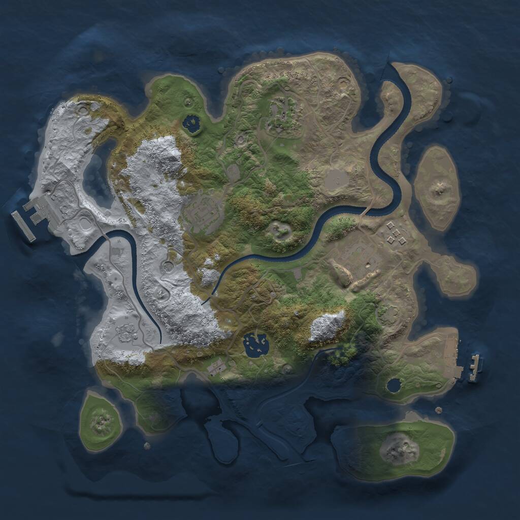 Rust Map: Procedural Map, Size: 3000, Seed: 917512981, 11 Monuments