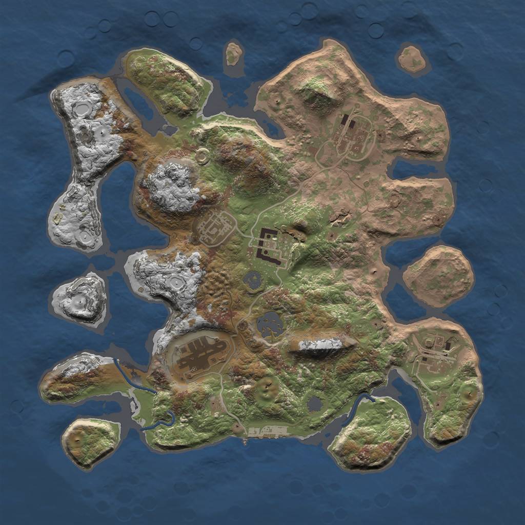 Rust Map: Procedural Map, Size: 3000, Seed: 917512981, 11 Monuments