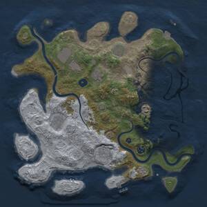 Thumbnail Rust Map: Procedural Map, Size: 3700, Seed: 975, 13 Monuments