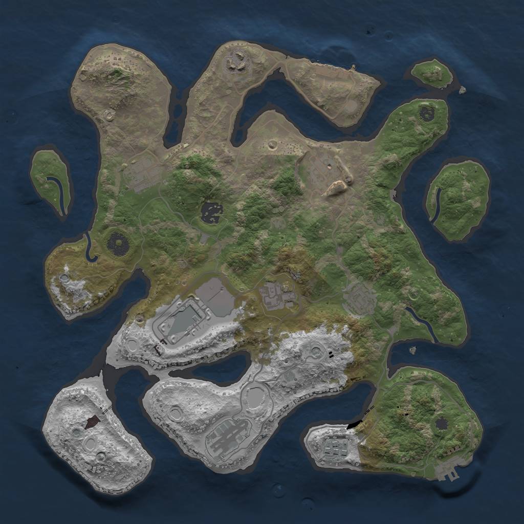 Rust Map: Procedural Map, Size: 3502, Seed: 2147483647, 20 Monuments