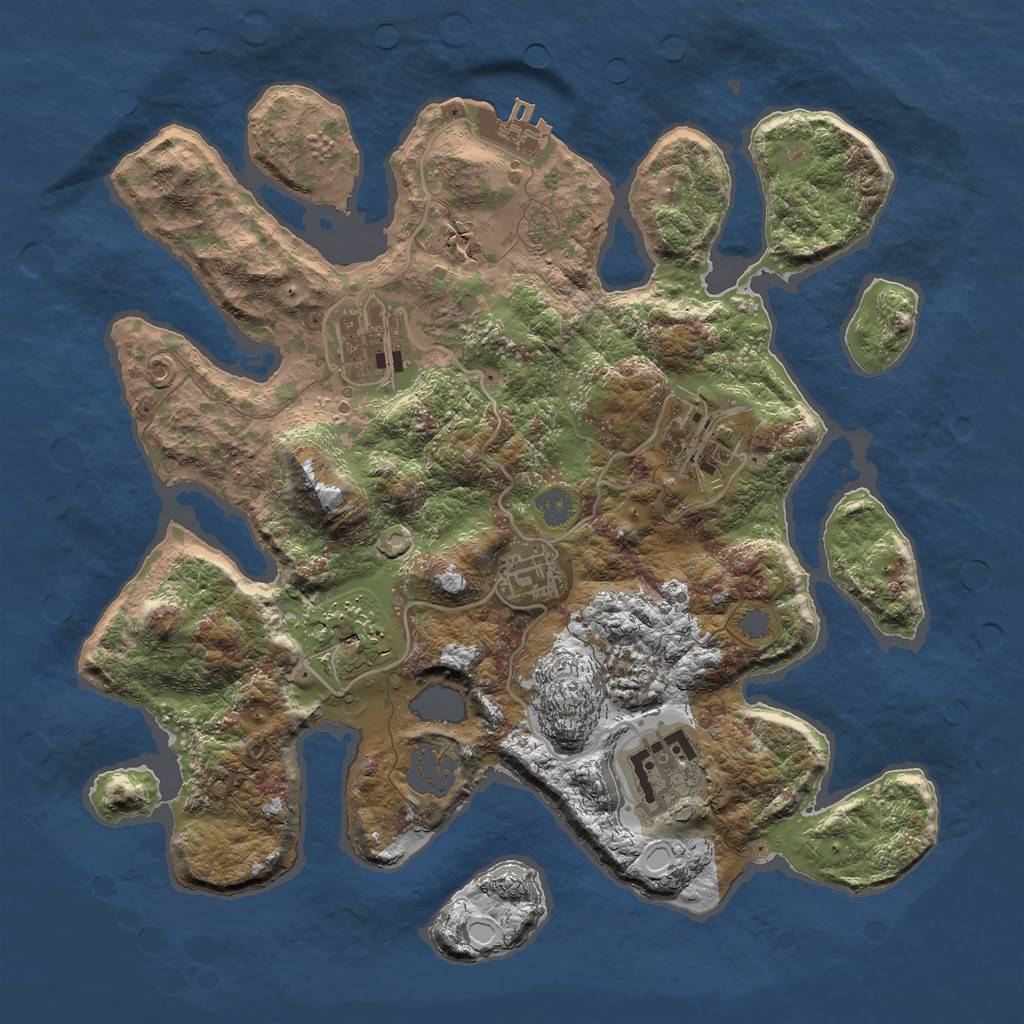 Rust Map: Procedural Map, Size: 3000, Seed: 78945, 11 Monuments