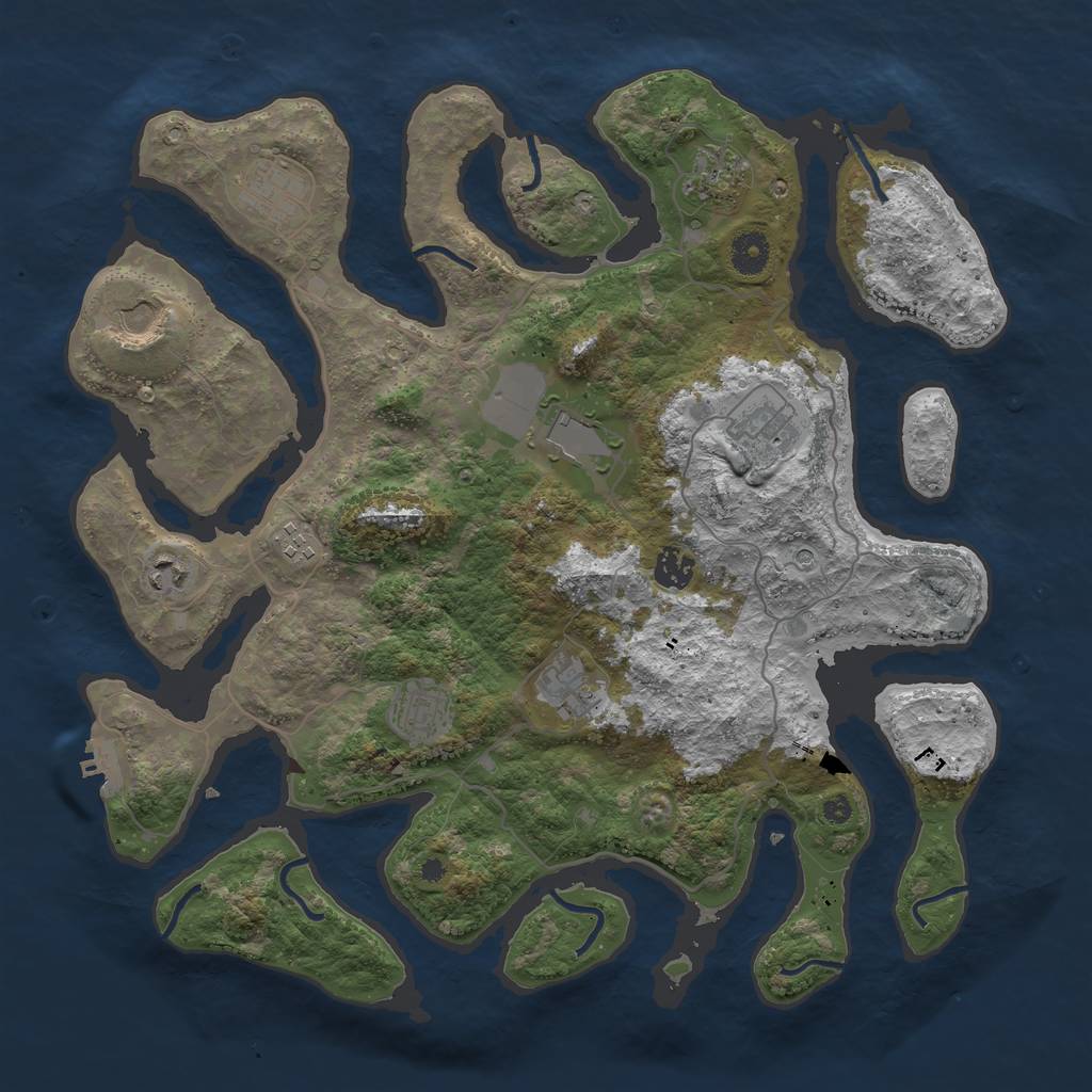 Rust Map: Procedural Map, Size: 4000, Seed: 187420, 14 Monuments