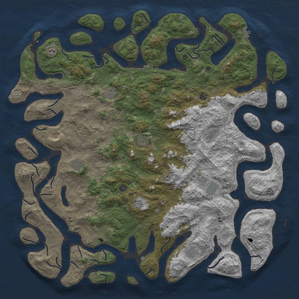 Rust Map: Procedural Map, Size: 6000, Seed: 46722830, 15 Monuments