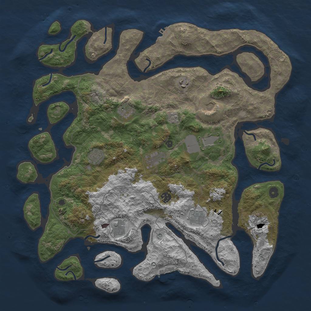 Rust Map: Procedural Map, Size: 4500, Seed: 720, 22 Monuments