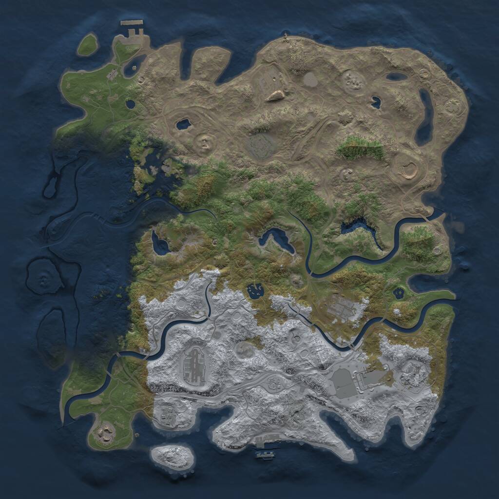 Rust Map: Procedural Map, Size: 4500, Seed: 720, 17 Monuments
