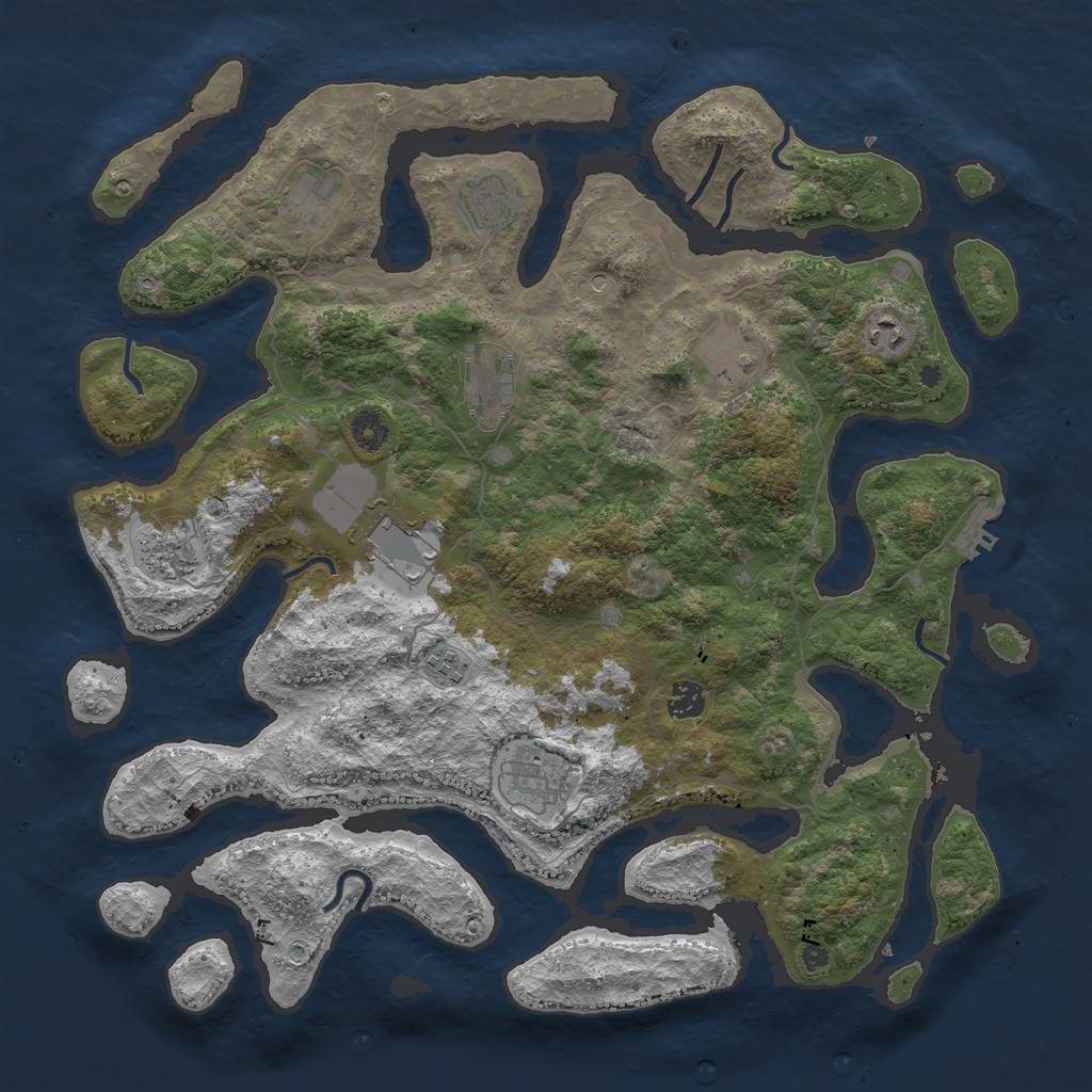 Rust Map: Procedural Map, Size: 4250, Seed: 13850, 14 Monuments