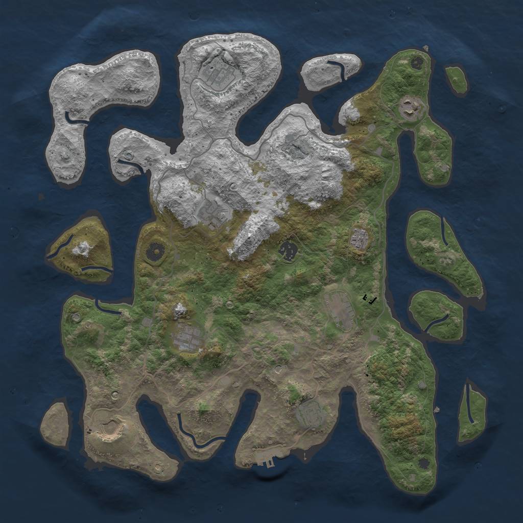 Rust Map: Procedural Map, Size: 4250, Seed: 46625, 13 Monuments