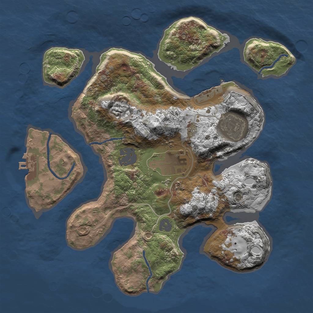 Rust Map: Procedural Map, Size: 2500, Seed: 2301, 9 Monuments